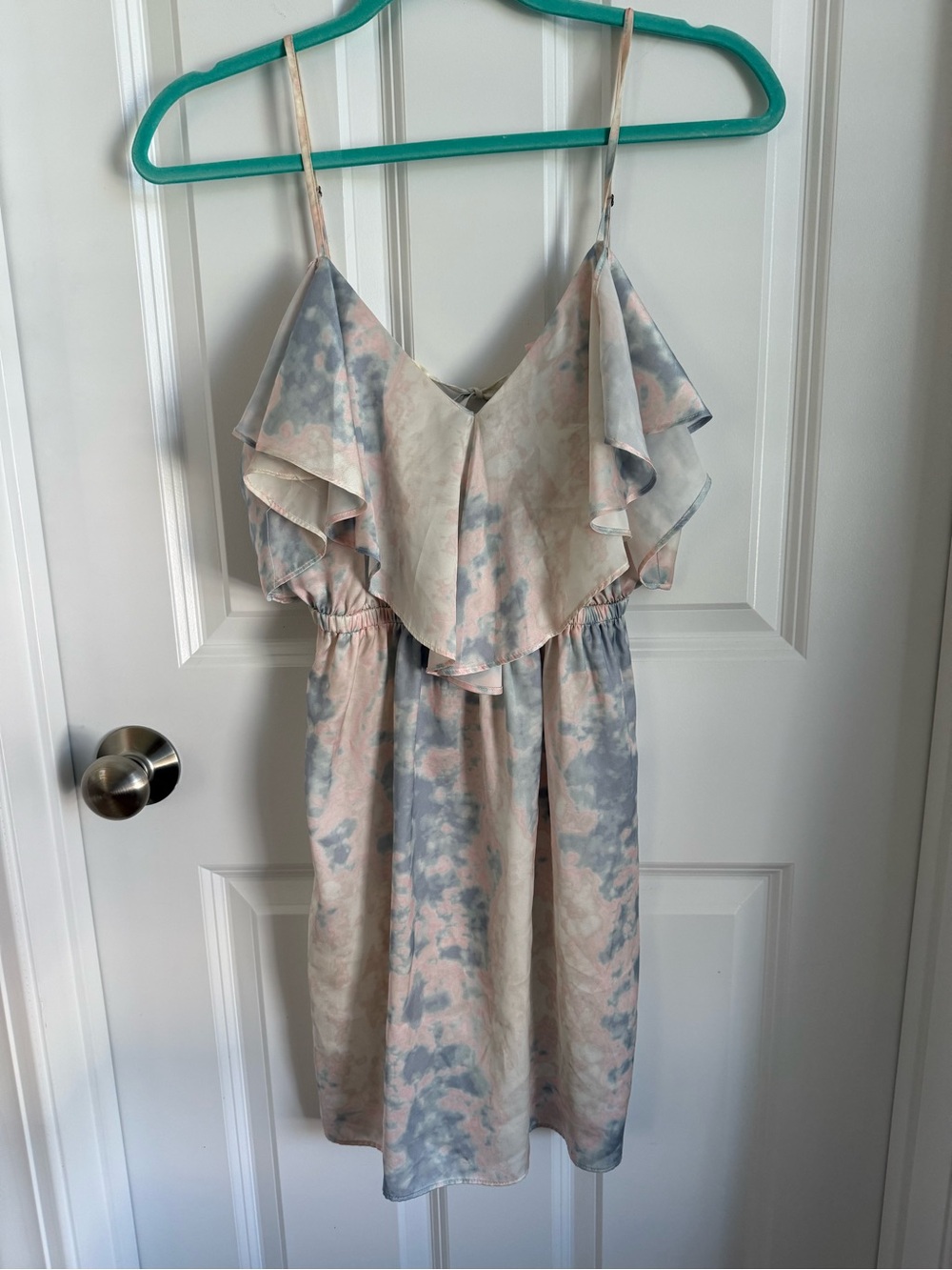 Kimchi Blue Pastel Tie-Dye Ruffle Dress